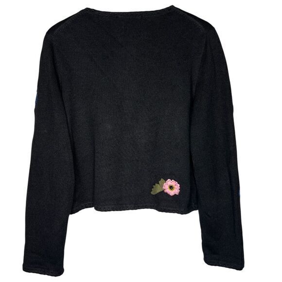 MICHAEL SIMON Embroidered Floral Sweater Cardigan Size Medium‎ - Picture 2 of 16